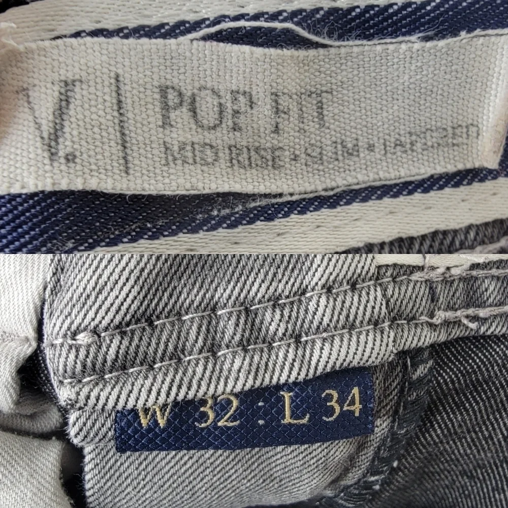 VDot Ultra Slim Men Jeans Pop Fit Mid Rise Tapered Light Faded Grey Tall 32 x 34